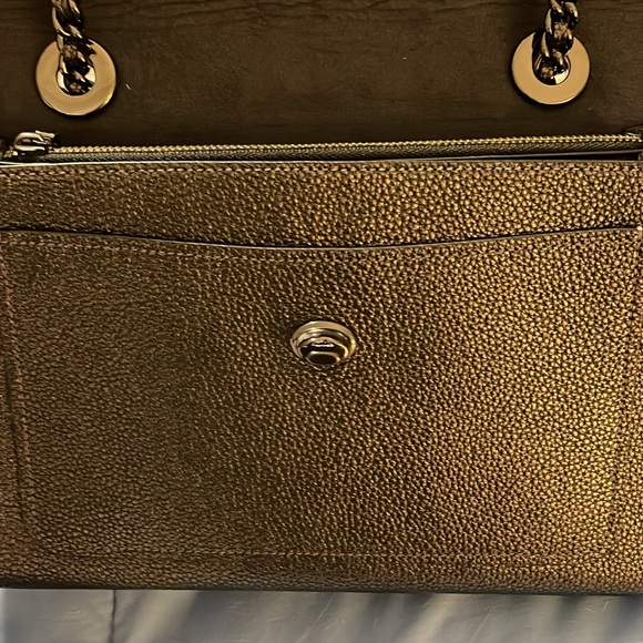 NWT Coach Parker Metallic Graphite Leather
Shoulder Bag - Picture 5 of 8
